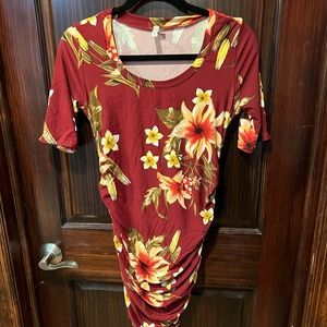 Mother Bee Pattern Fitted Maternity Dress - Size Small - New